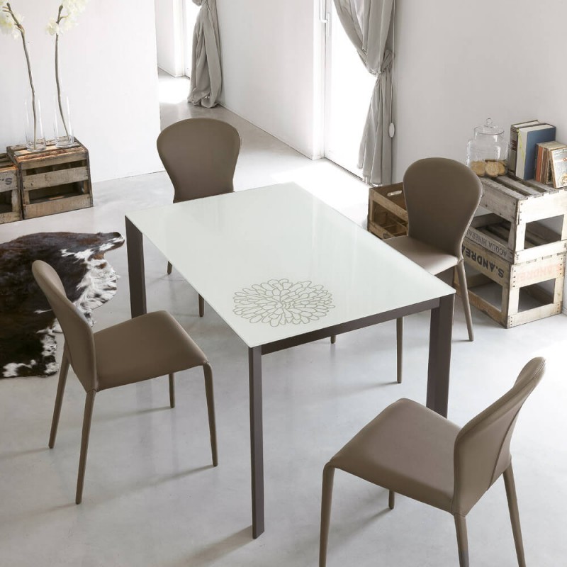 S 71 GERVASO 164_244 X.ABITAre Gervaso extendable table art. S71 with aluminum structure and top of your choice 164(244)x90 cm