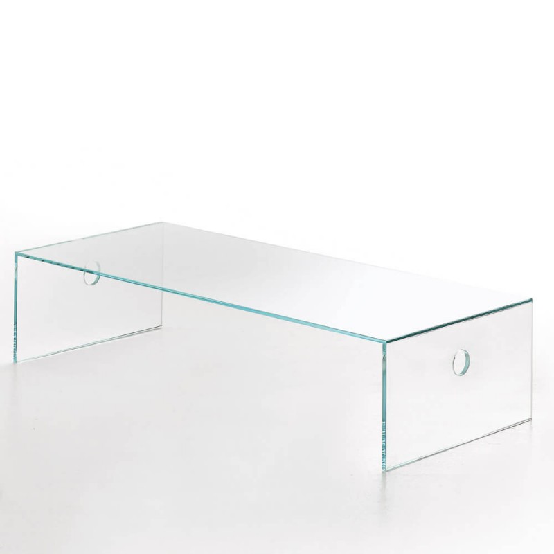 T 19 ATLANTICO X.ABITare Atlantico table basse art. T19 avec structure en verre et plateau en verre