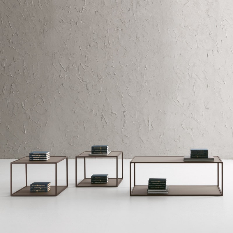 T 112 SQUARE X.ABITare Square coffee table art. T112 with metal structure and top of your choice