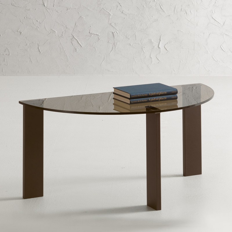 T 119 ATLANTIQUE X.ABITAre Atlantique coffee table art. T119 with metal structure and glass top