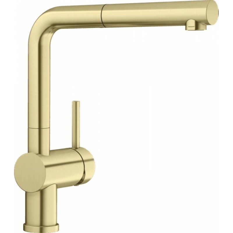 1526684 Blanco Single-lever mixer with pull-out spray LINUS-S 1526684 satin gold finish