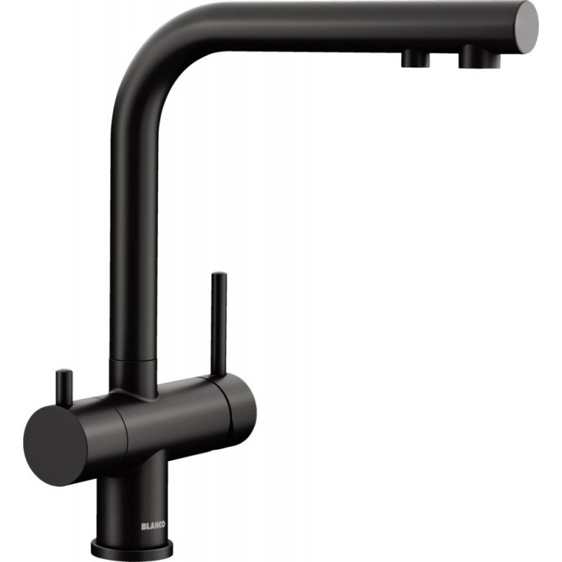 1526670 Blanco FONTAS II 1526670 double-handle 3-way mixer tap, matt black finish