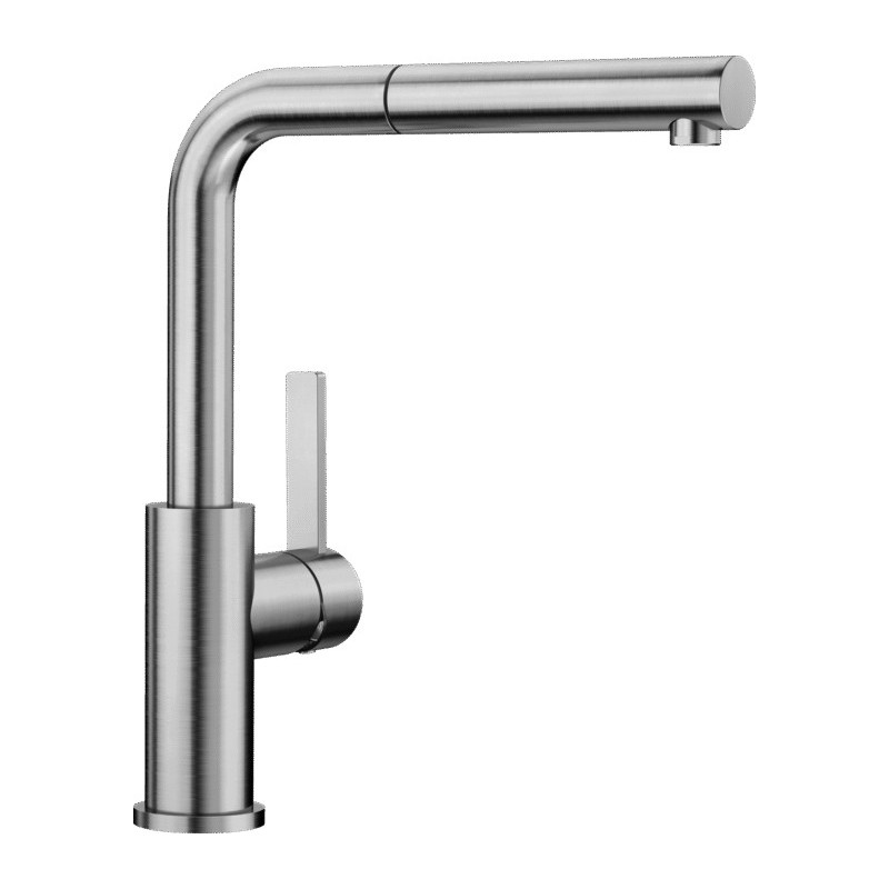 1526180 Blanco Single-lever mixer under the window with pull-out shower LANORA-SF 1526180 solid steel finish