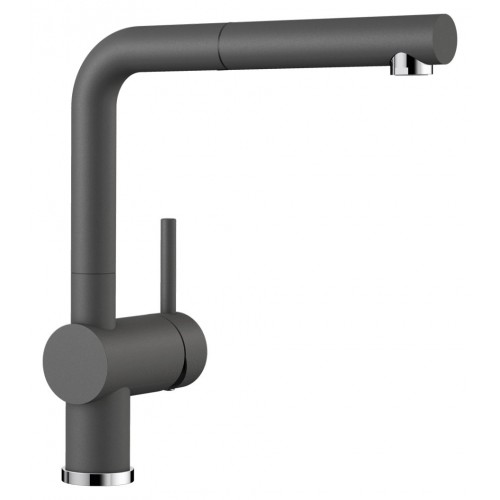 Blanco | LINUS-S 1518813 monomando con ducha extraíble, acabado gris roca