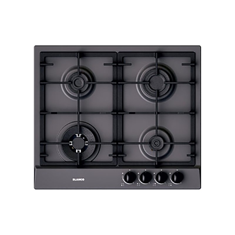 1046141 Placa de gas Blanco EXCLUSIVE 6x5-4 1046141 con acabado gris roca, 58 cm