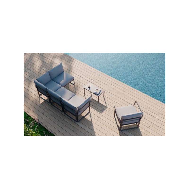 AC1DV200 Module fauteuil RD Italia DIVO avec structure en acier et assise en tissu - Avec 2 accoudoirs