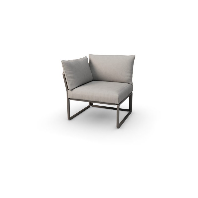 AC1DV100  Module fauteuil RD Italia DIVO avec structure en acier et assise en tissu - Avec 1 accoudoir d'angle