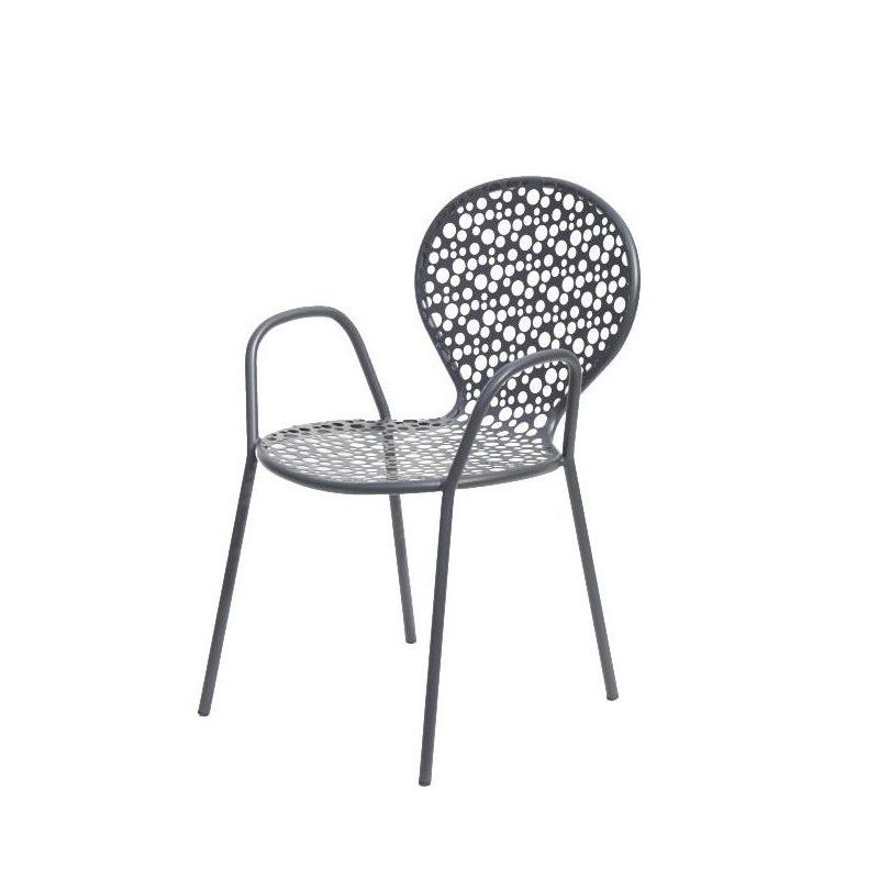 SE1RO200 Chaise empilable RD Italia ROTONDA 2 avec structure et assise en acier - Avec accoudoirs