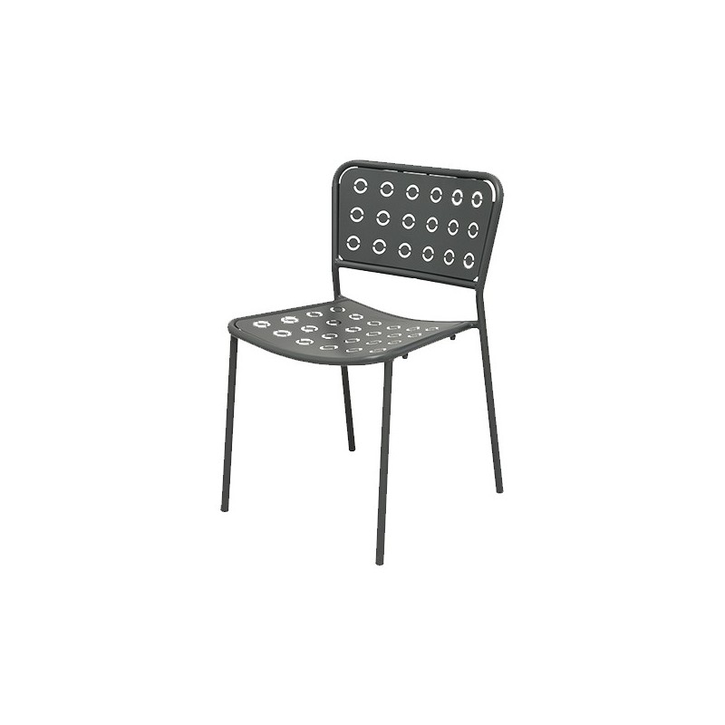 SE1PP100 RD Italia POP 1 stackable chair with steel structure and seat