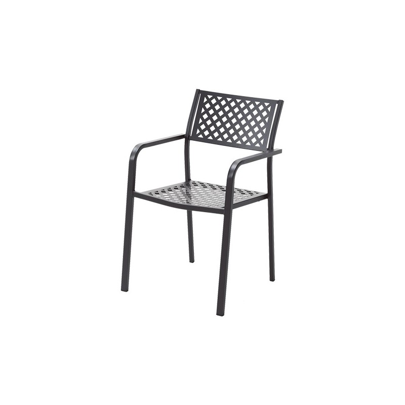 SE1LO200 Chaise empilable RD Italia LOLA 2 avec structure et assise en acier - Avec accoudoirs