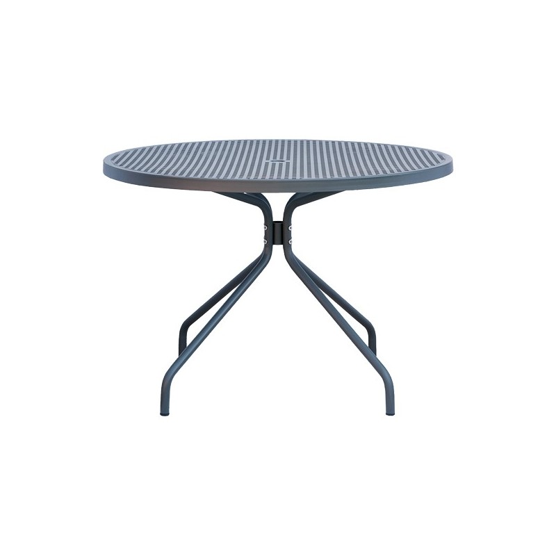 TA1ES00007 RD Italia Table ronde fixe ESTATE avec structure et plateau en acier Ø110 cm