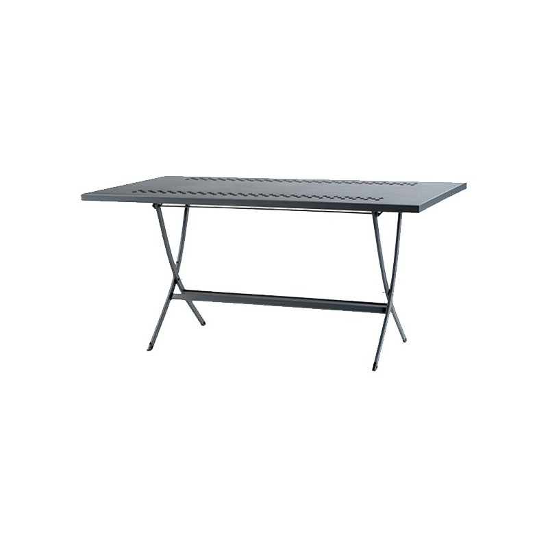 TA1HR000 140 RD Italia HERMES fixed folding table with structure and top in steel 140x80 cm