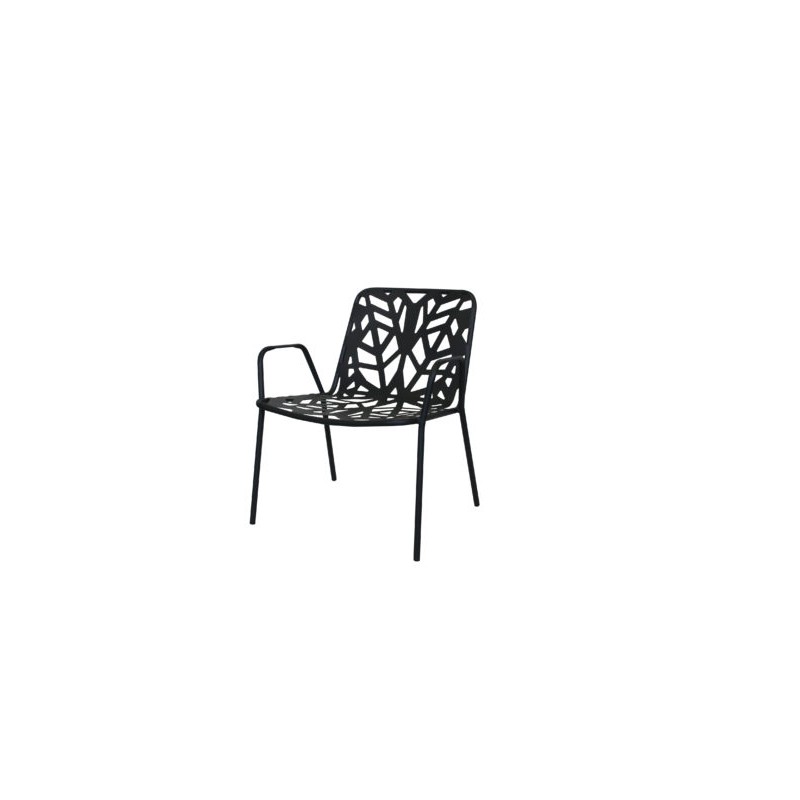 SE1FN600 RD Italia FANCY RELAX stackable armchair with steel structure and seat - With armrests