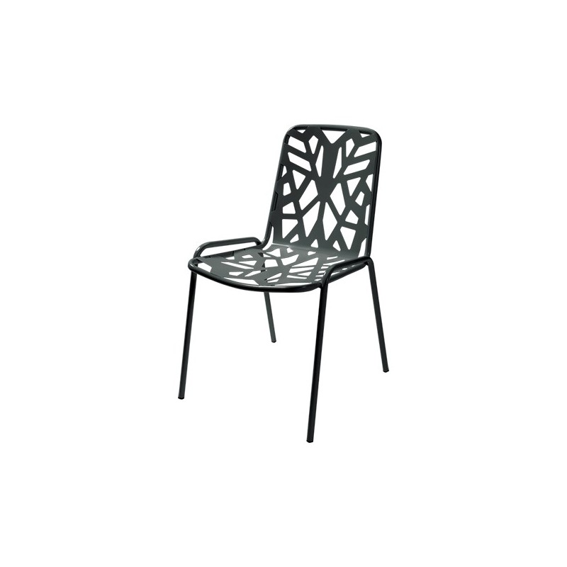 SE1FN100 RD Italia FANCY LEAF 1 stackable chair with steel structure and seat