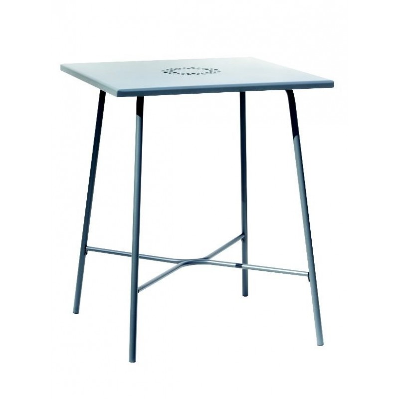 TA1RO200 RD Italia LA ROTONDA fixed removable table with structure and top in steel 80x80 cm and h.105 cm