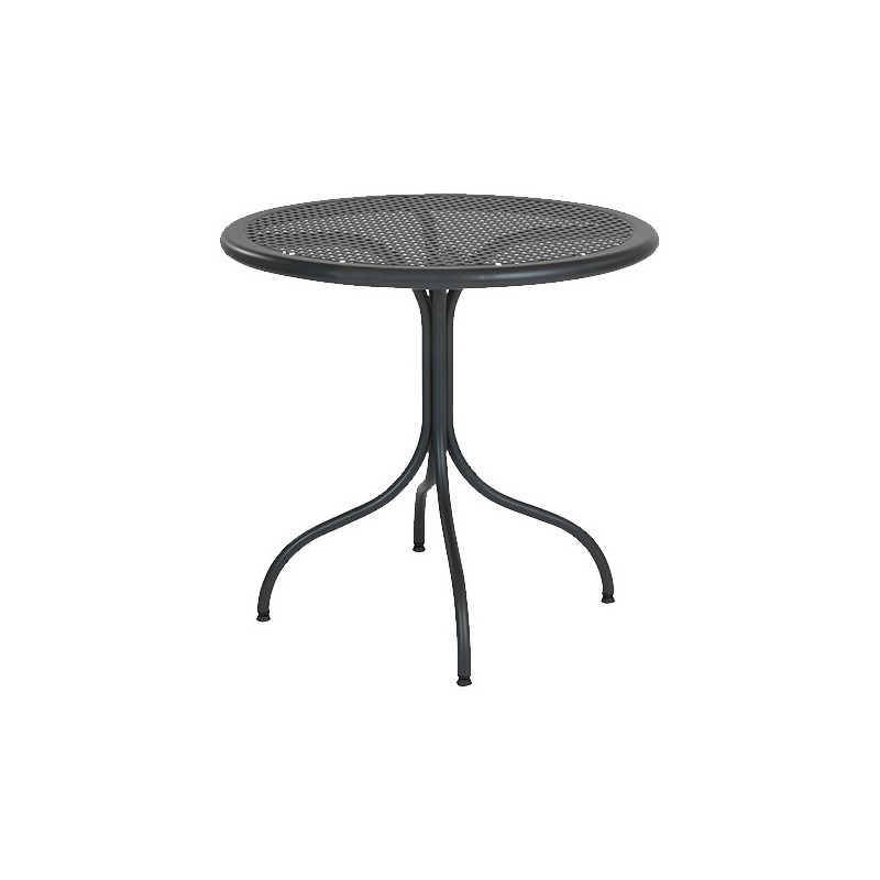 TA1BS00014 RD Italia Table ronde amovible fixe BISTROT RETE avec structure et plateau en acier Ø80 cm