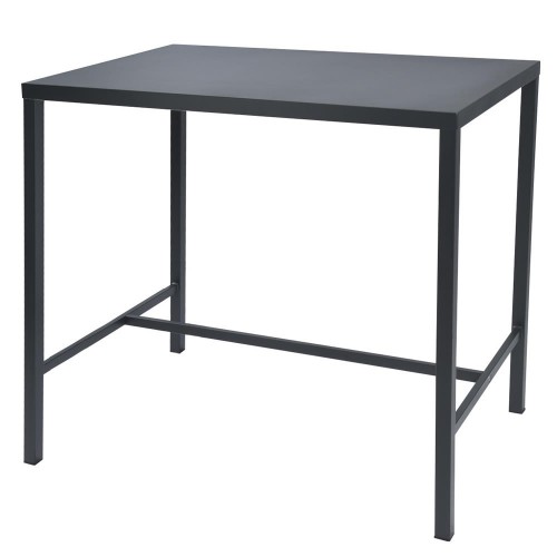 RD Italia Table haute fixe DORIO avec structure et plateau en acier 160x60 cm