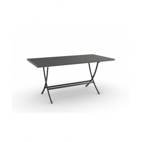RD Italia DORIO table pliante fixe avec structure et plateau en acier 160x80 cm