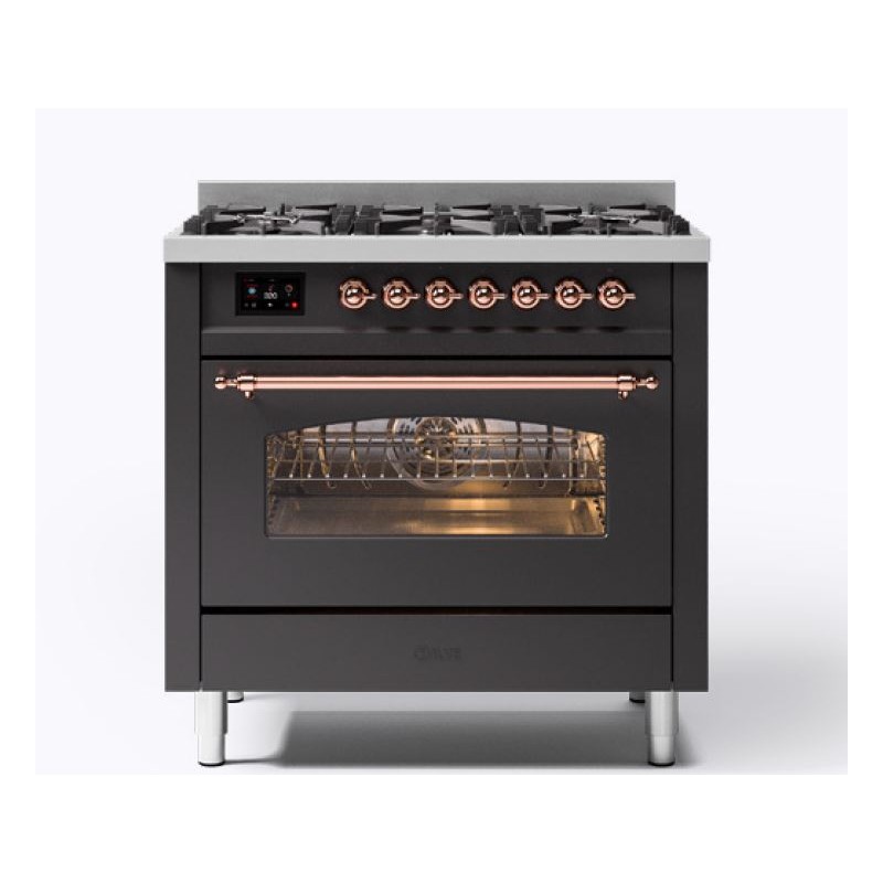 P366DDNSY Ilve Cucina P36N Nostalgie P366DDNSY with pyrolytic oven and 91.1 cm 6-burner hob
