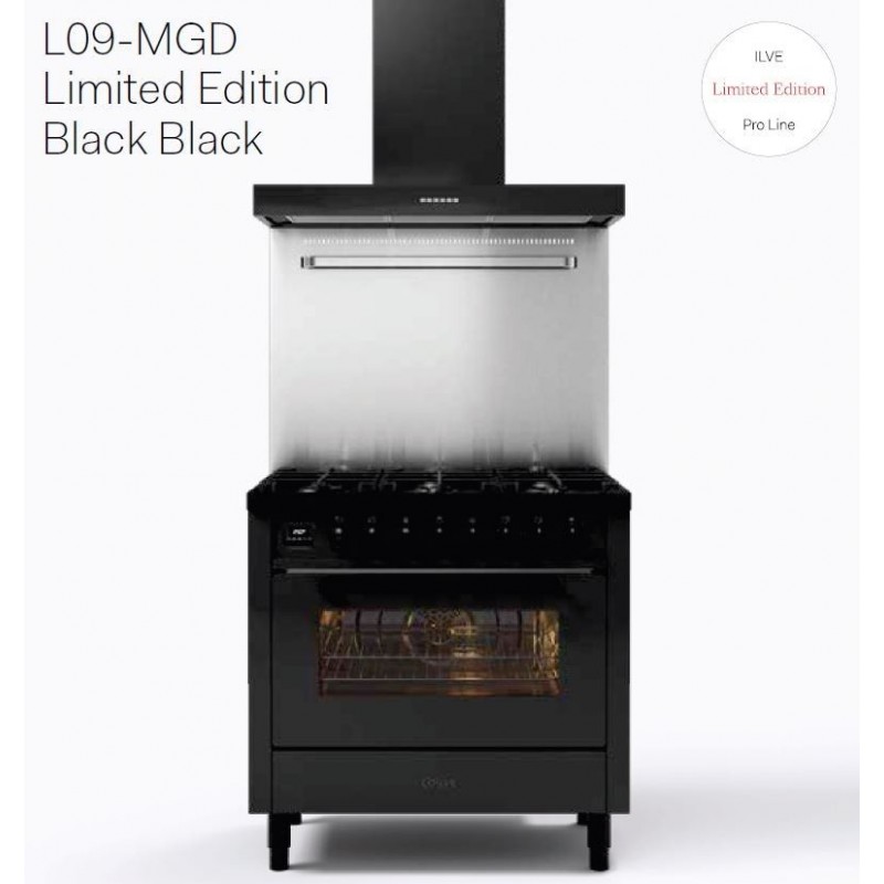 L096WM3-MGD Ilve Cucina L09-MGD Pro Line L096WM3 Plaque de cuisson 6 feux 90 cm - Édition limitée Graphite Mat