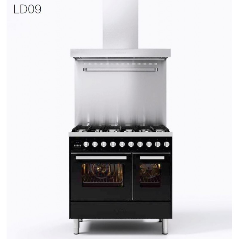 LD09FWM3 Ilve Cucina LD09 Pro Line LD09FWMP avec four électrique et plaque de cuisson 6 feux avec plaque de cuisson de 90 cm