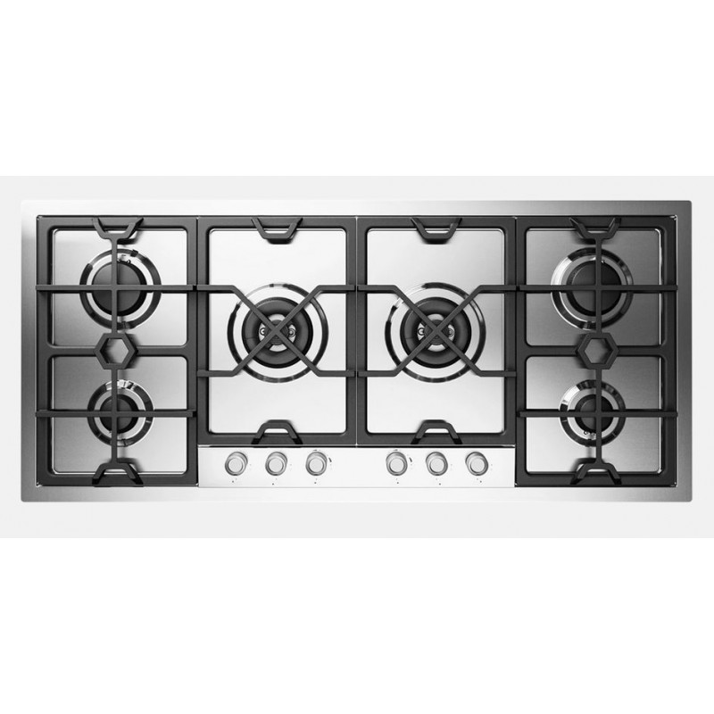 HCPMT125DD Plaque de cuisson à gaz encastrée Ilve Panoramagic HCPMT125DD 118 cm en acier inoxydable