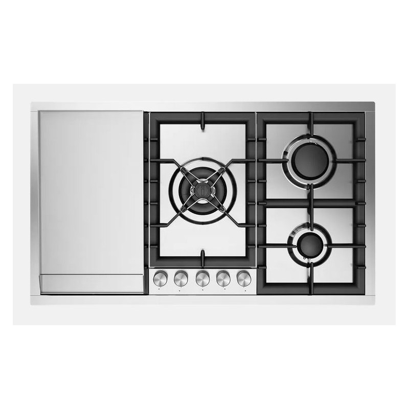 HCPT95FD Plaque de cuisson à gaz encastrée Ilve Professional Plus HCPT95FD 90 cm en acier inoxydable - Avec plaque de cuisson