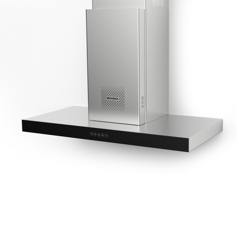 325.0656.897 Faber Wall hood AIR HUB STILO GLASS COMFORT X / V A90 325.0656.897 stainless steel finish and black glass 90 cm