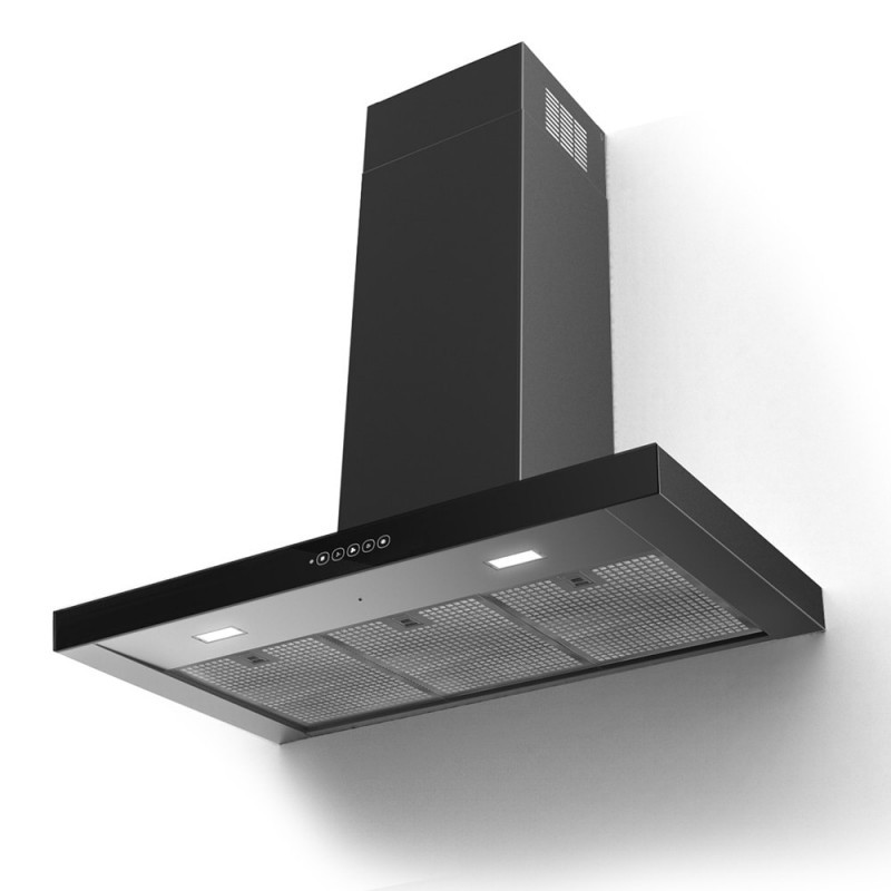 325.0652.937 PRONTA CONSEGNA - Faber Cappa a parete T-DARK A90 NG 325.0652.937 finitura inox nero da 90 cm 