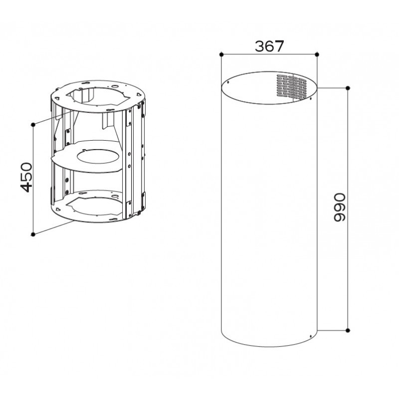 112.0286.014 Kit chimenea superior Faber 112.0286.014 acabado blanco