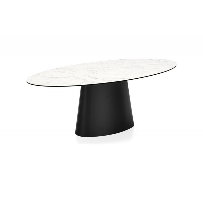 CB/4858-FE 200 Connubia Tavolo fisso Ellisse CB4858-FE 200 con struttura in metallo e piano in ceramica da 200x100 cm