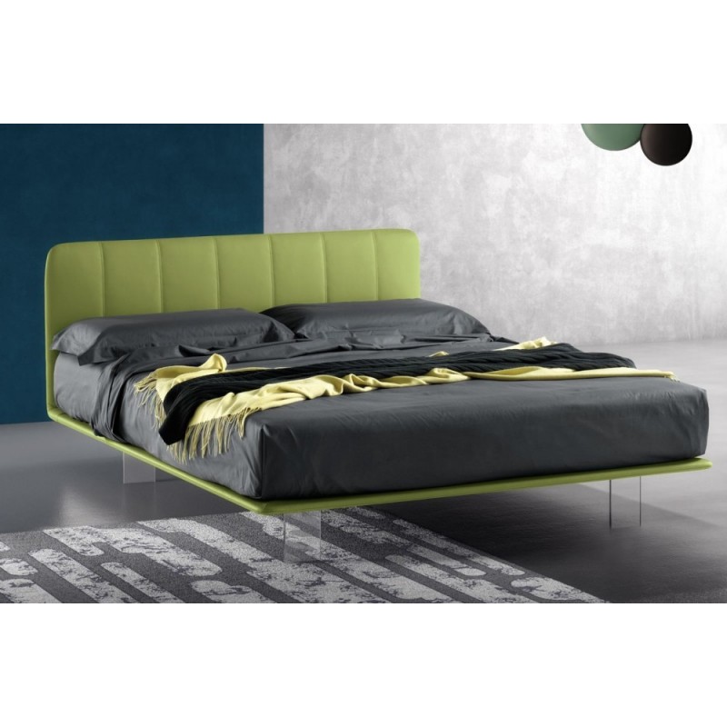 CLEV160 Samoa CLEVER Lit double AUTOPORTANT rembourré sans conteneur 164x200/210 cm