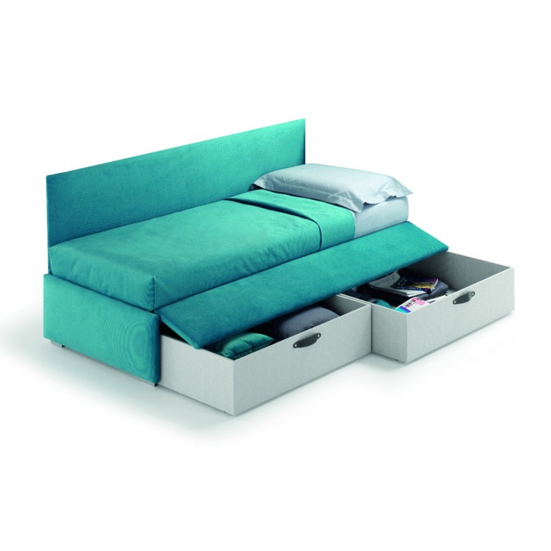 TWIC1058 Samoa TWICE CENTRAL lit simple rembourré avec sommier de 86 cm de hauteur