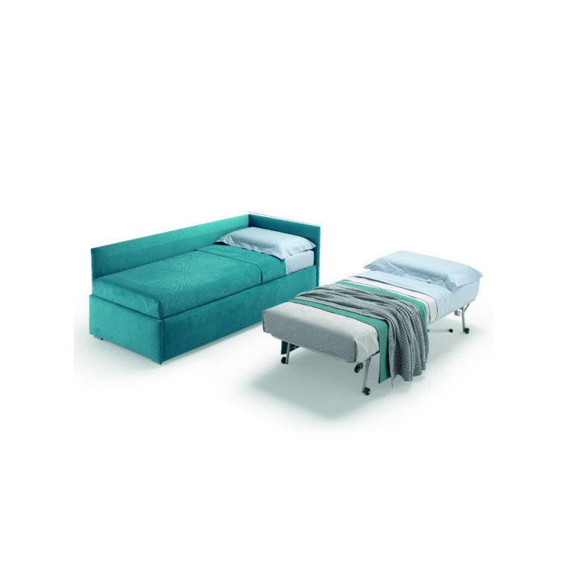 TWIC1062 Lit double Samoa TWICE CORNER rembourré avec base de 71 cm de hauteur