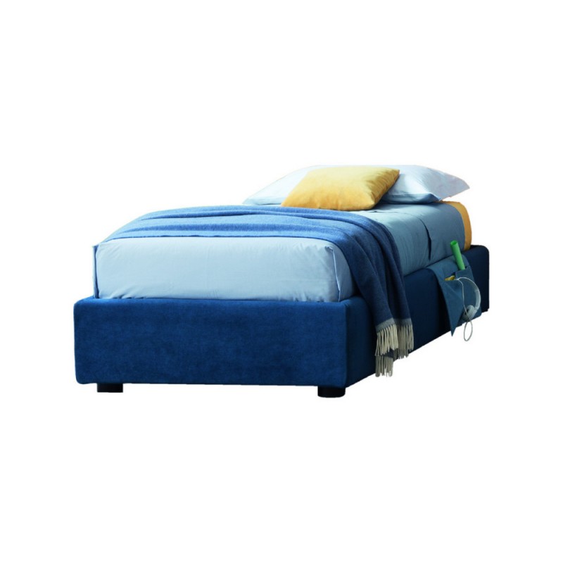 SOMM080L Samoa SOMMIER LIFT padded single bed without storage 92x202/212 cm