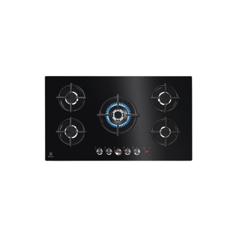 KGG 953753 K Electrolux FlameLight gas hob KGG953753K 88cm black tempered glass finish