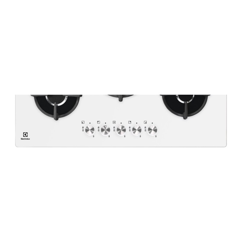 KGG 753753 W Electrolux | FlameLight KGG753753W Plaque de cuisson à gaz 74 cm avec finition en verre trempé blanc