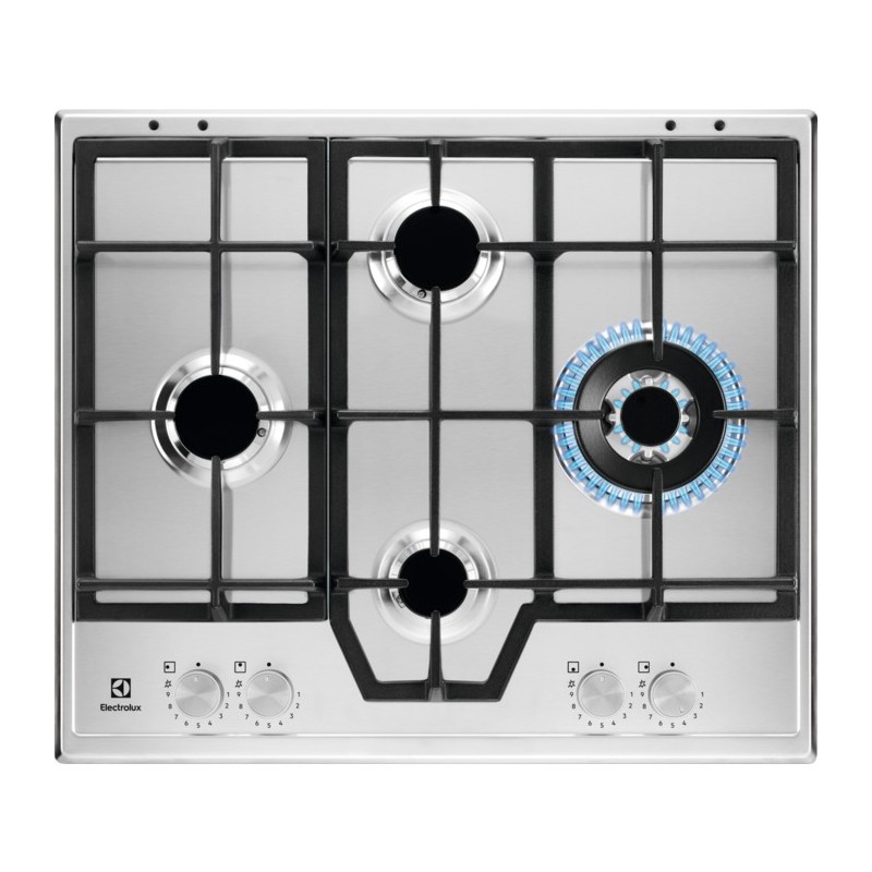 KGS 64562 SX Electrolux | Plaque de cuisson à gaz profilée KGS64562SX 60 cm en acier inoxydable