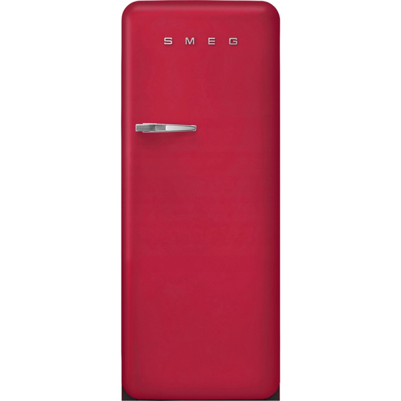 FAB28RDRB5 Smeg FAB28RDRB5 freestanding single-door refrigerator with right hinges ruby red finish 60 cm
