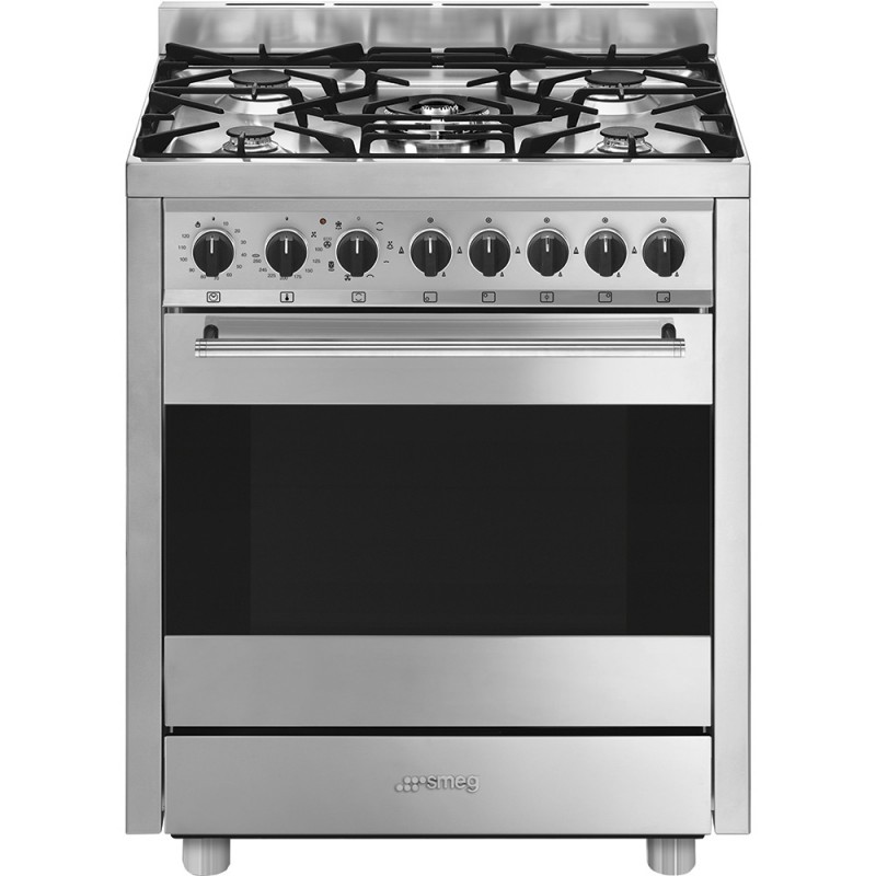 B71GMX2 Smeg Cucina B71GMX2 with fan assisted oven and 70x60 cm stainless steel finish gas hob