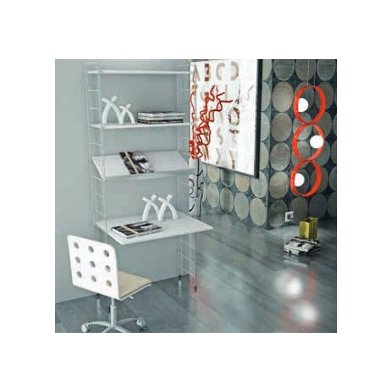L10-Grigio Chiaro #SA Maconi Bookcase Composition Link L10 light gray finish with depth 36 cm