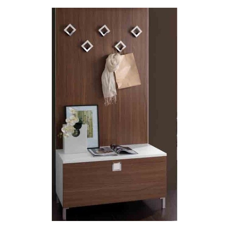E04-Bianco Venato #SA Composición mueble de entrada Maconi E04 acabado blanco veteado