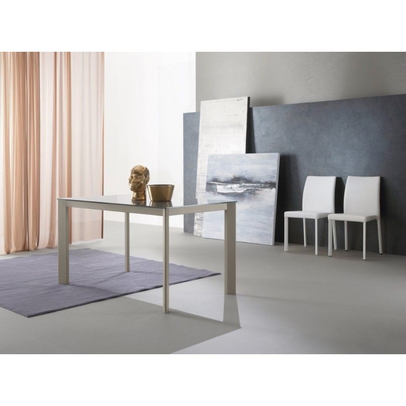 T1167 #SA PRONTA CONSEGNA - Zamagna Tavolo allungabile Briefing T1167 con piano in ceramica bianco pietra da 160x90 cm