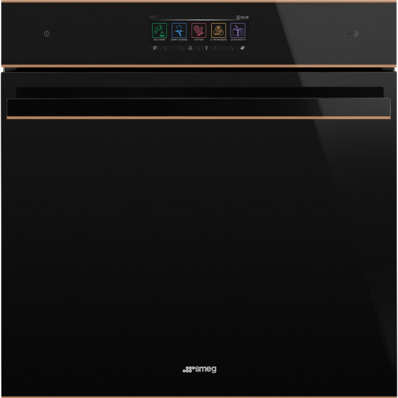 SO6606WS4PNR Smeg S Four vapeur combiné Galileo Steam100 Pro SO6606WS4PNR 60 cm finition verre noir et cuivre