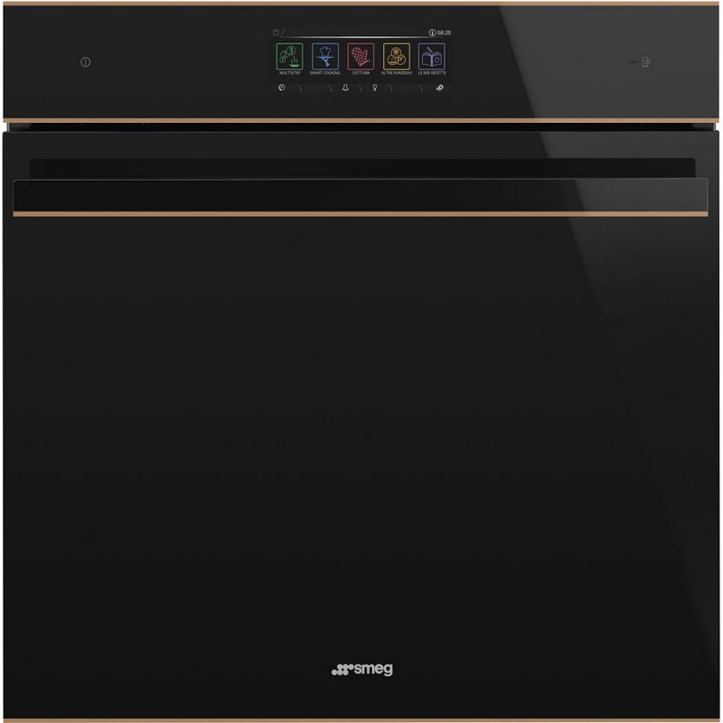 SOP6606WS2PNR Smeg S Horno pirolítico combinado de vapor Galileo Pyro vapor SOP6606WS2PNR 60 cm cristal negro y acabado cobre