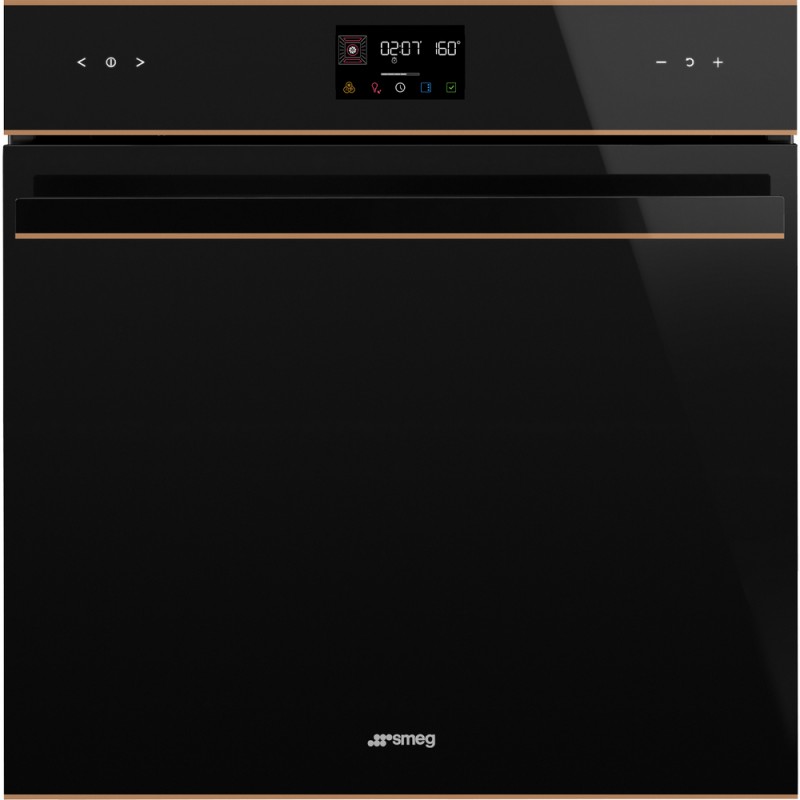 SOP6602TNR Smeg S Forno termoventilato pirolitico Galileo Tradizionale pyro SOP6602TNR finitura vetro nero e rame da 60 cm