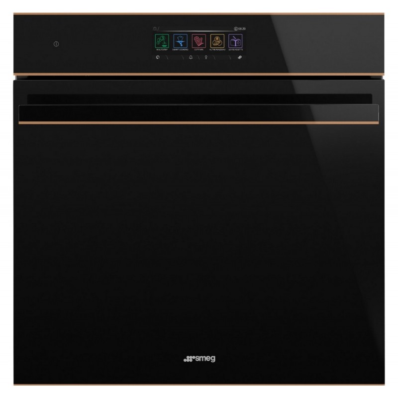 SO4606WS4PNR Four vapeur combiné Smeg S Compact Galileo Steam100 Pro SO4606WS4PNR 60 cm finition verre noir et cuivre