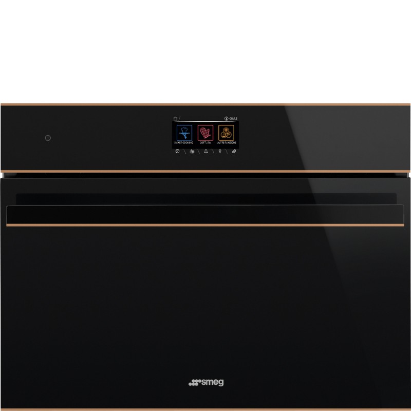 SO4604S4PNR Smeg S Galileo Steam100 Pro SO4604S4PNR 60cm compact combined steam oven in black and copper glass finish