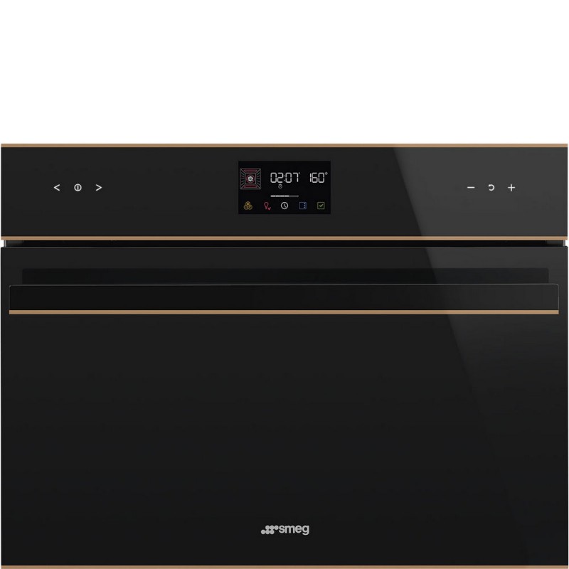 SO4602M1NR Smeg S Horno microondas combinado compacto Galileo SO4602M1NR acabado cristal negro y cobre 60 cm