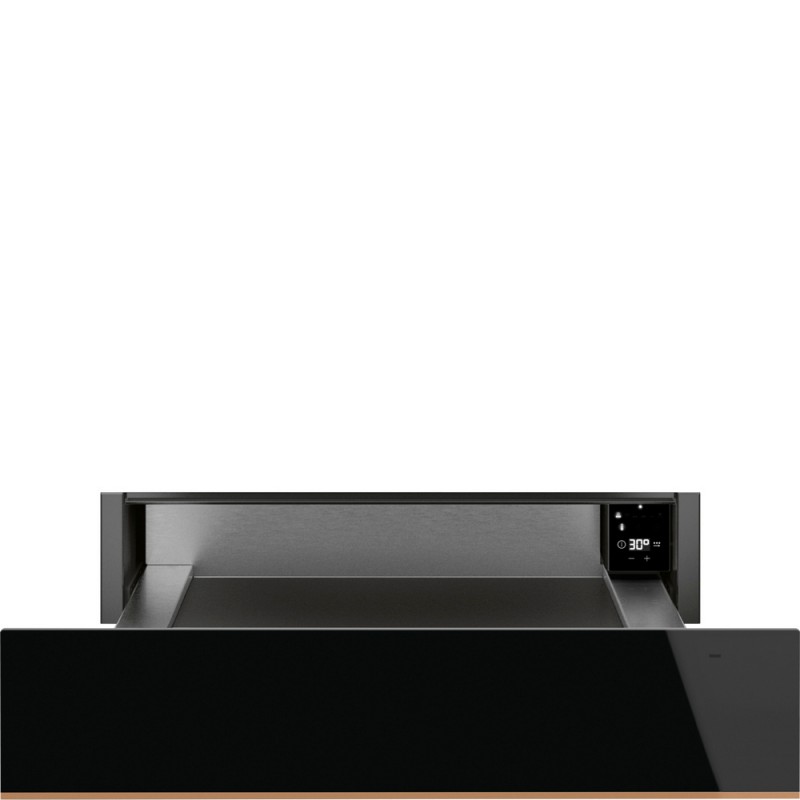 CPRT615NR Smeg S CPRT615NR 60cm Black Glass and Copper Finish Warming Drawer